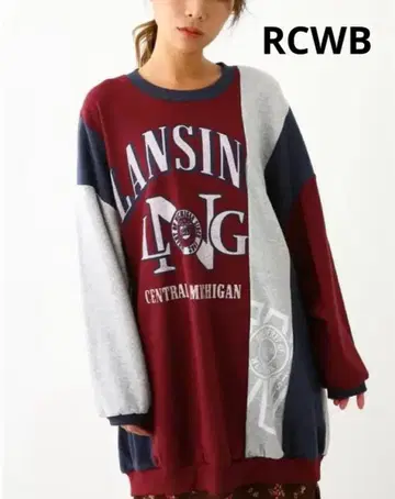 RCWB 클레이지 칼리지 맨투맨 트레이닝복 원피스