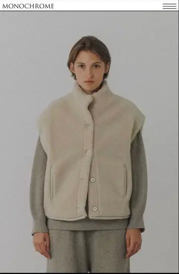 모노크롬 흑백 에코 퍼 베스트