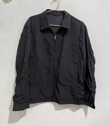 블랙 나일론 집업 자켓