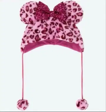 미니 레오파드 무늬 팬캡 핑크