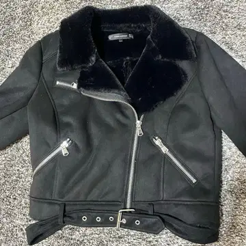 ZARA 블랙 라이더 자켓 무스탕 퍼 아우터