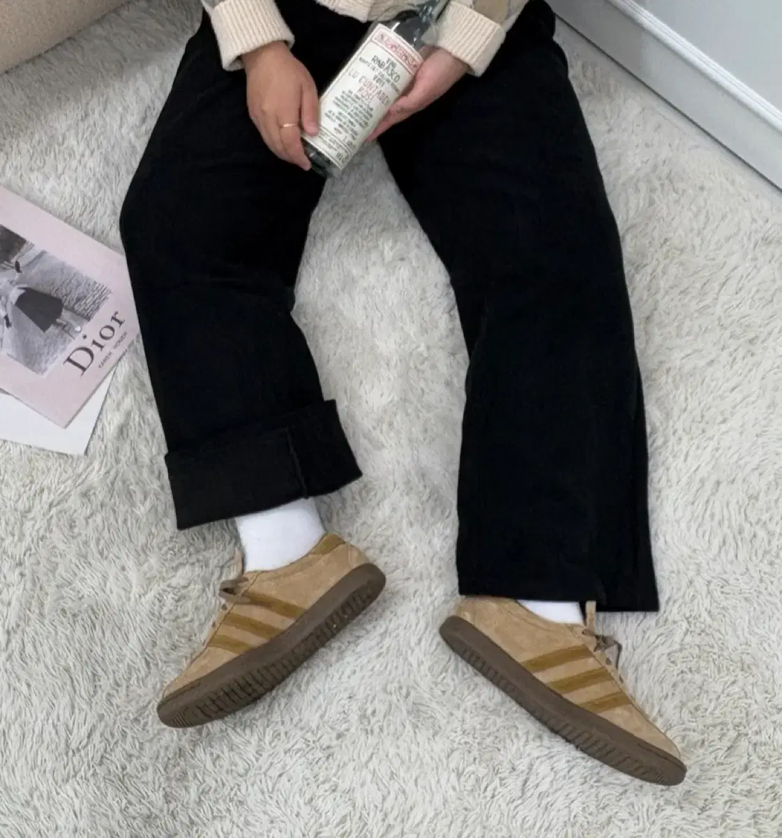 [New Product/Cost Disposal] Corduroy Brushed Banding Pants (Semi Wide)