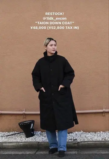 1LDK EVCON TAION 블랙 롱 다운 코트