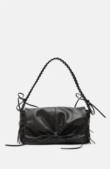 ZARA 블랙 가죽 숄더백