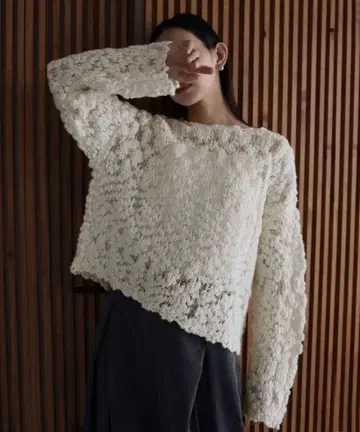 hellam 포코포코 슬라브 숏 니트