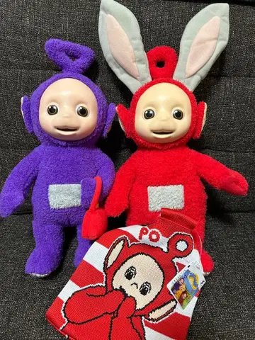 텔레토비즈 3종 세트 니트 토트 & 뽀, 딥시 BIG 봉제 인형