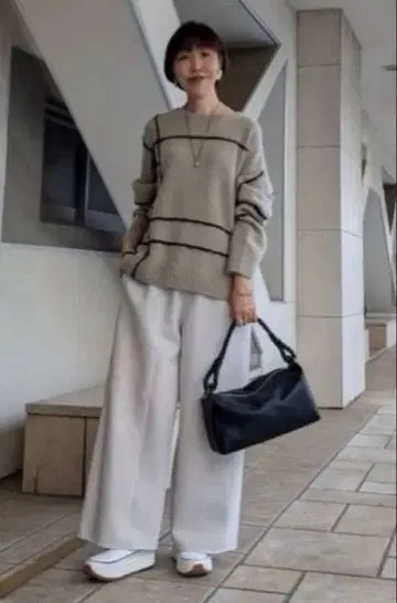 BEARDSLEY 리플 종이상자 허리 리브 팬츠 L