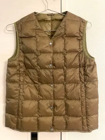 TAION 퀼팅 다운 베스트 올리브 이너 다운 베스트