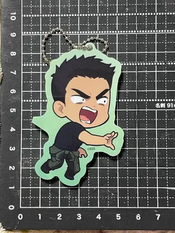 용기폭발 브레이버 번 아크릴 키링 이사미 아오 블랙T