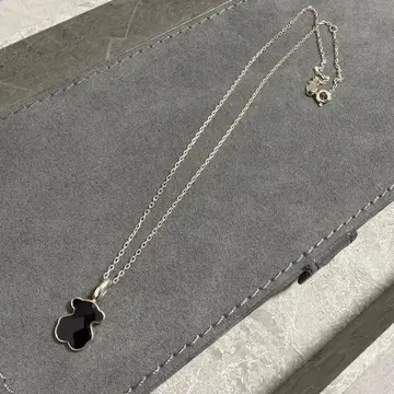 TOUS 베어 목걸이 실버 925 오닉스 펜던트 곰