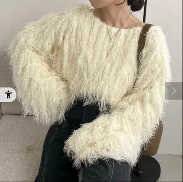 카프리스 레마쥬 페더 프린지 풀오버 니트 스웨터 겨울 의류