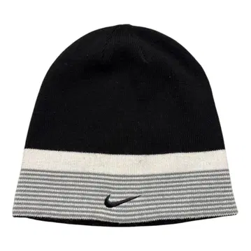 00s Nike 스트라이프 니트 모자 블랙