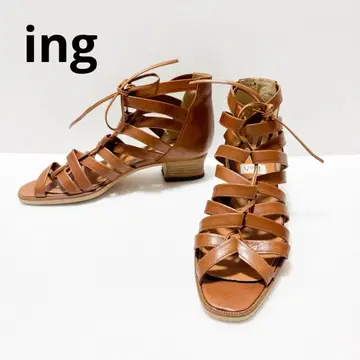 잉그 ing 글래디에이터 가죽 샌들 브라운 22.5