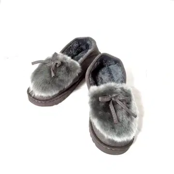 여성용 40 컨디션 최상 그레이 퍼 모카신 리본 포함