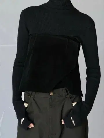 LAPEAU DE GEM 2way eco suede bustier