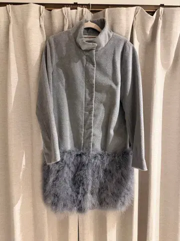 나르시스 그레이 퍼 롱 코트