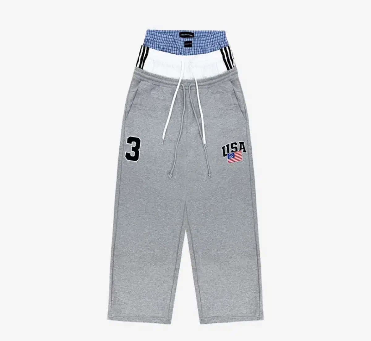[2] Project gr 3-Layered Sweatpants Gray