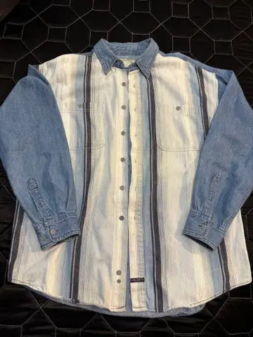 스트라이프 데님 셔츠/플란넬 셔츠