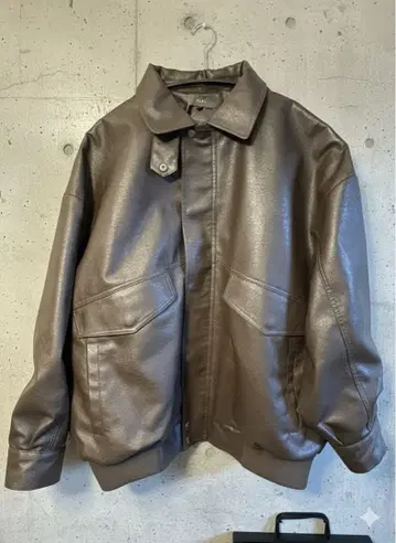 CLEL 브라운 가죽 자켓 빈티지
