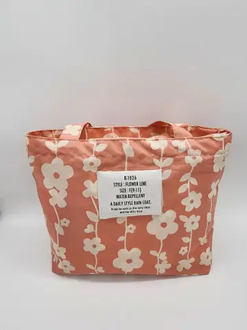 [ 미사용 새상품 ] 레인코트 핑크 플라워 프리 사이즈 ( 9-11 )