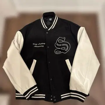 ILL'S 바시티 자켓 M 블랙/화이트