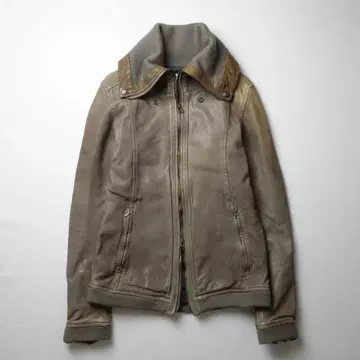 Sheepskin High-neck Leather Jacket Bono