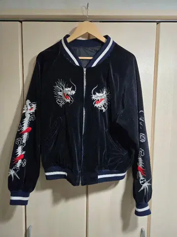 80s 벨벳 스카잔 용 자수 벨로아