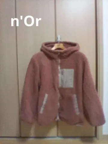 후드 보아 블루종 핑크