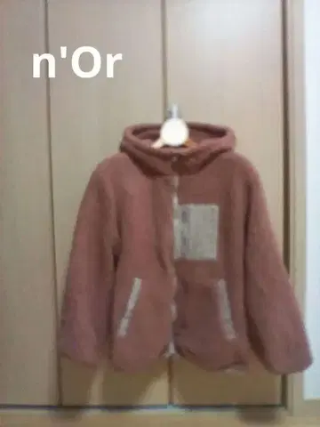 후드 보아 블루종 핑크