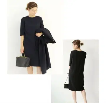 MUSE de Deuxieme Classe 블랙 드레스 7부 소매