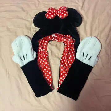 미니 머플러 캡 장갑 포함 디즈니 모자