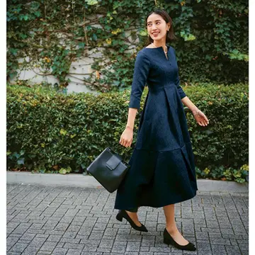 새상품 L'AUBE BLANC Keyneck Jacquard Dress