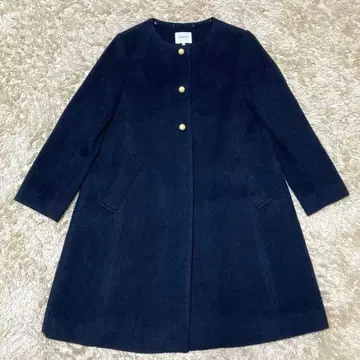 아나텔리어 노카라 코트 38 M 네이비 울 알파카 펄 진주 버튼