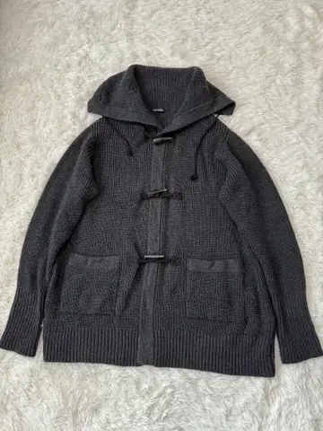 23구 니트 더블 가디건 다크 그레이 모 100% 사이즈 46