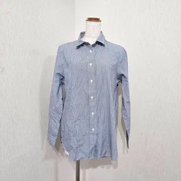 가니엘 스트라이프 셔츠 면 혼방 체형 커버 (LL) 출퇴근 캐주얼 긴팔