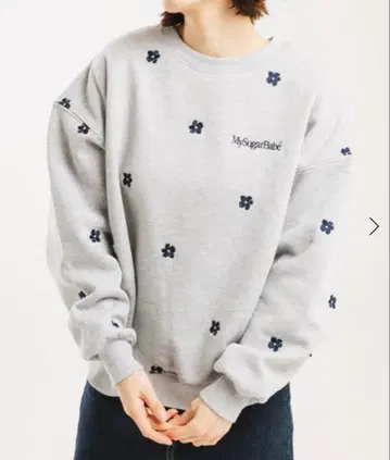 My Sugar Babe(MSB) 꽃무늬 맨투맨 그레이 완판템