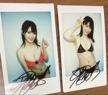 호시나 미츠키 친필 사인 폴라로이드 2장과 사진 1장
