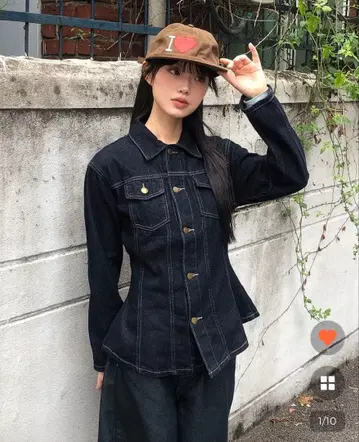 라인 데님 워시 자켓 한국