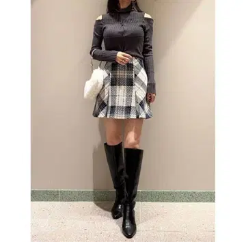 snidel 로빙 체크 스커트