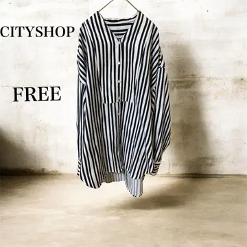CITYSHOP 스트라이프 패턴 긴팔 셔츠 FREE