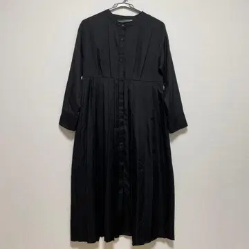 블랙 헤링본 롱 원피스