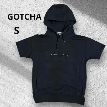[ GOTCHA ] 갓차 후드 부착 반팔 후드티 후디 S 사이즈 블랙