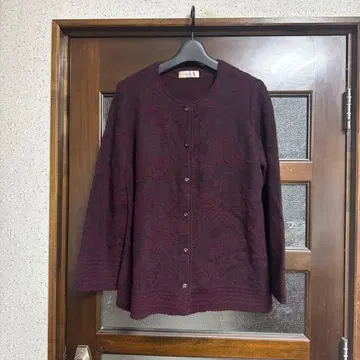 올베라 꽃무늬 가디건 L 사이즈 버건디