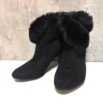 [ CLOSSHI ] 퍼가 달린 숏부츠 부티 블랙 L 사이즈