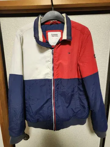 TOMMY JEANS 나일론 자켓 빨간색 파랑 화이트