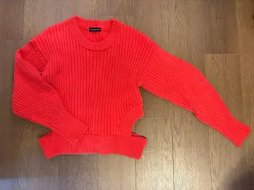 Sea Room lynn 사이드홀 와이드 RIB 니트탑