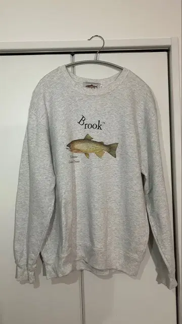 Brook 물고기 프린트 그레이 맨투맨