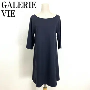 LA588 갤러리 바이 무릎 기장 원피스 7부 소매 울 네이비 1