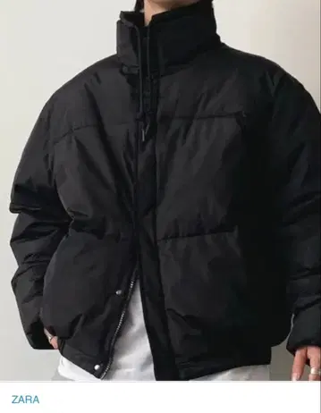 ZARA 블랙 다운 자켓 L