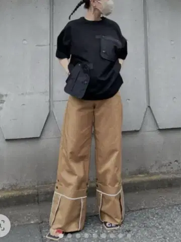 UN3D. 트렌치 와이드 팬츠